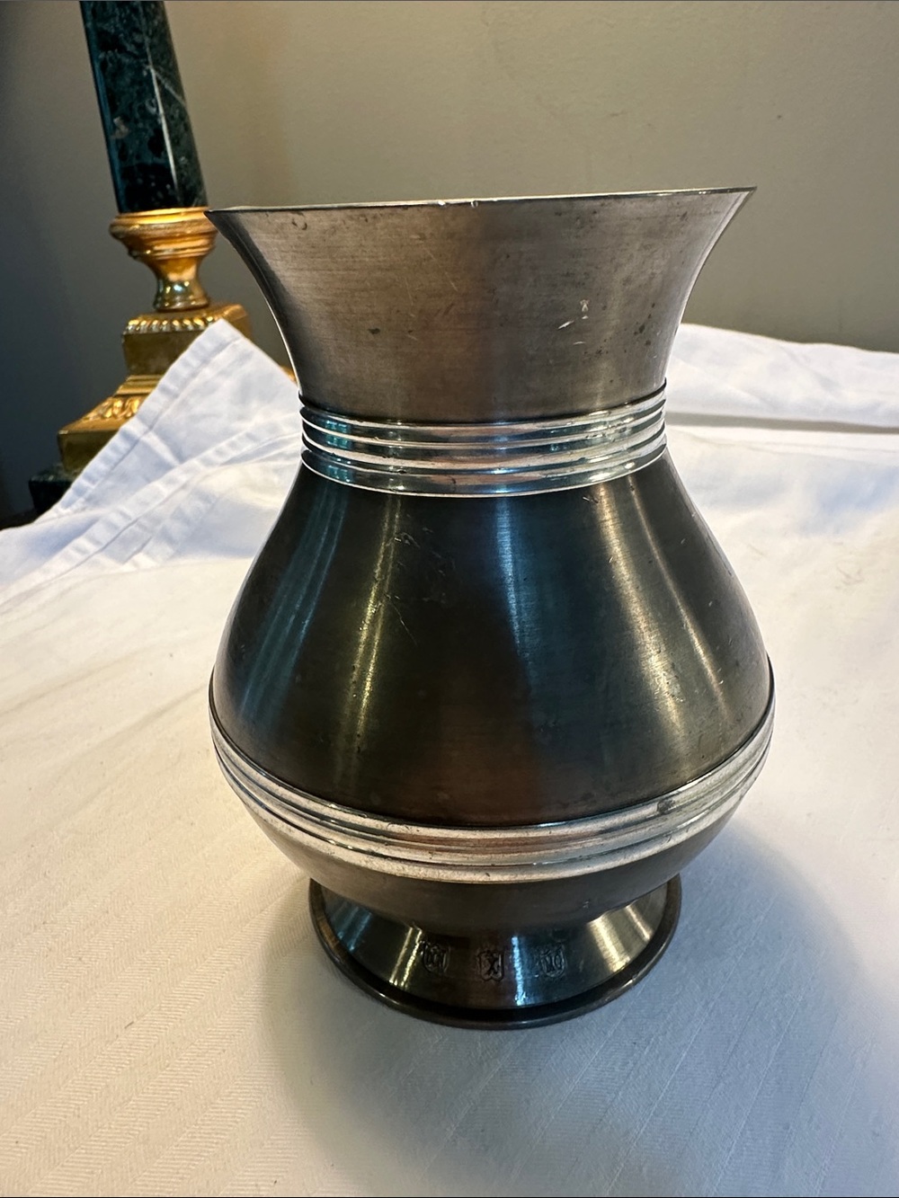 Classic Pewter Silver Decorative Vase